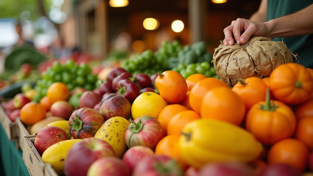 Légumes et fruits de saison sur un marché local français