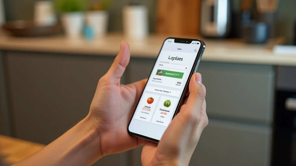 Application mobile Carrefour ou Leclerc affichée sur téléphone intelligent avec des bons de réduction visibles